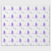 Lila Prinzessin. Personalisiert Name Castle Girly Geschenkpapier (Flach)