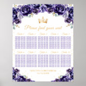 Lila Prinzessin Quinceañera 10 Tabelle Sitzplan Poster (Vorne)