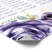 Lila Prinzessin Quinceañera 15 Tabelle Sitzplan Poster (Ecke)