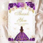 Lila Prinzessin Quinceañera Dankeskarte