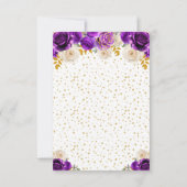 Lila Prinzessin Quinceañera RSVP Karte (Rückseite)