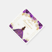 Lila Prinzessin Quinceañera Serviette (Ecke)