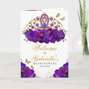 Lila Prinzessin Tiara Quinceanera Einladung