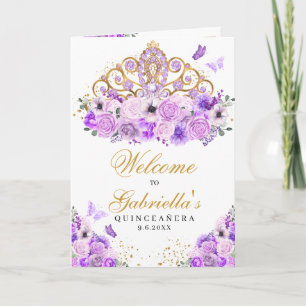 Lila Prinzessin Tiara Quinceanera Einladung