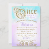 Lila Prinzessin zum ersten Geburtstag Einladung (Rückseite)