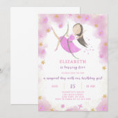 Lila Prinzessin zum Geburtstag Einladung (Vorne/Hinten)