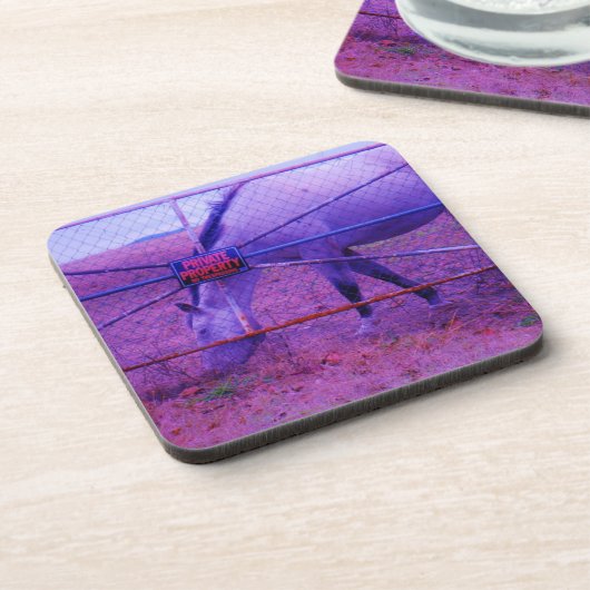 Lila Privateigentum - Pferd Untersetzer (Linke Seite)