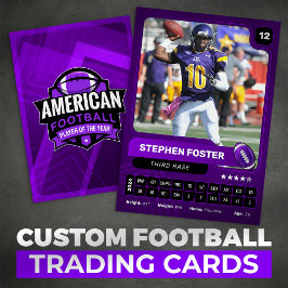 Lila Pro American Football Player Trading Card Telefonnummerkarte