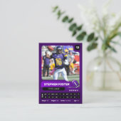 Lila Pro American Football Player Trading Card Telefonnummerkarte (Stehend Vorderseite)