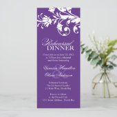 Lila Probe Abendessen Einladung (Stehend Vorderseite)