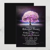 lila Probe-Dinner Einladung (Vorne/Hinten)