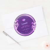 Lila Produktverpackungsmarken - Silber geblüht Runder Aufkleber (Umschlag)