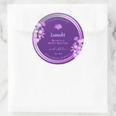 Lila Produktverpackungsmarken - Silber geblüht Runder Aufkleber (Tasche)