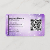 Lila professionelle Visitenkarte QR-Code Nail Tech (Vorderseite)