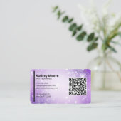 Lila professionelle Visitenkarte QR-Code Nail Tech (Stehend Vorderseite)