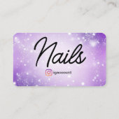 Lila professionelle Visitenkarte QR-Code Nail Tech (Rückseite)