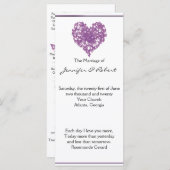 Lila Programm für Butterfly-Herz-Hochzeiten (Vorne/Hinten)
