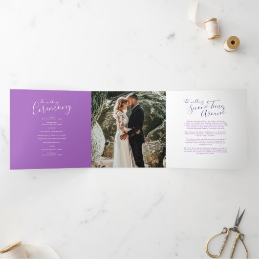 Lila Programm für die Hochzeitserneuerung (Innenseite)