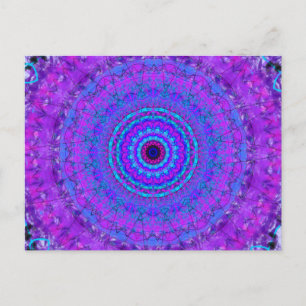 Lila Psyche Mandala Kaleidoskop Postcard Postkarte