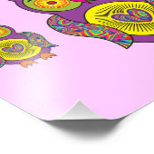 Lila Psychedelic Owl Fotodruck (Ecke)