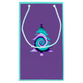 Lila Psychedelic Tree Geschenktasche Kleine Geschenktüte (Rückseite)