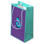 Lila Psychedelic Tree Geschenktasche Kleine Geschenktüte (Rückseite Schrägansicht)