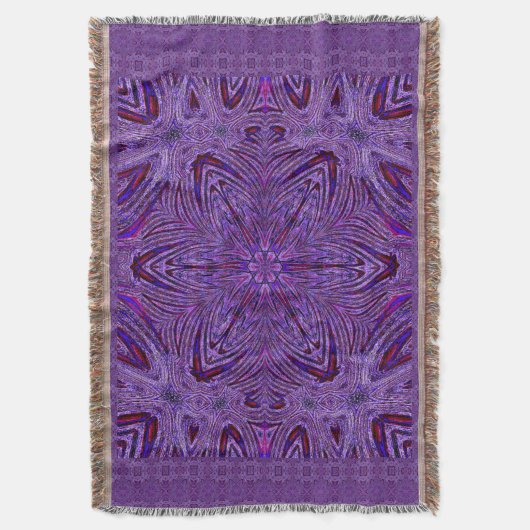 Lila Psychedelic Trip Blume Decke (Vorderseite Vertikal)