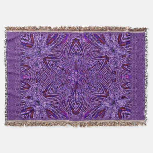 Lila Psychedelic Trip Blume Decke (Vorderseite)