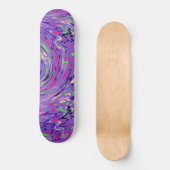 Lila Psychedelischer Swirl Skateboard (Vorderseite)
