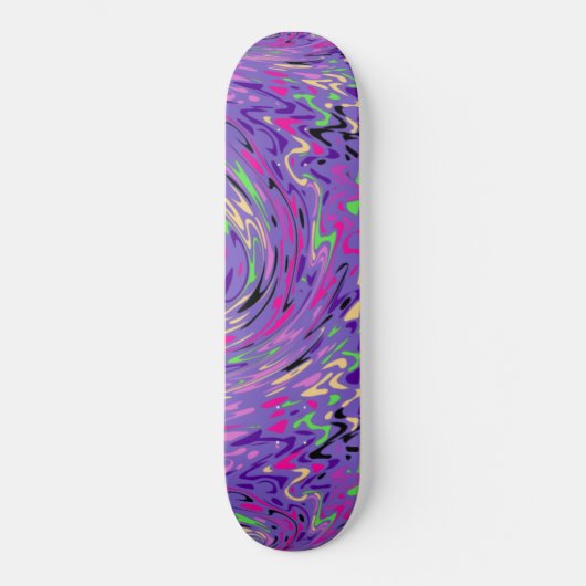 Lila Psychedelischer Swirl Skateboard (Vorderseite)