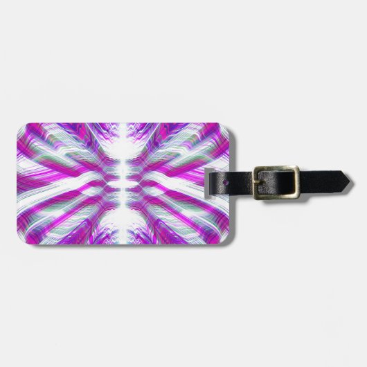 Lila psychedelisches Muster Gepäckanhänger (Vorderseite horizontal)