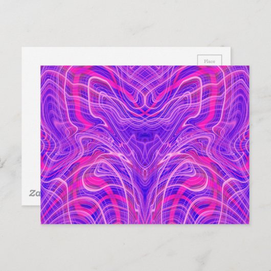 Lila psychedelisches Muster Postkarte (Vorne/Hinten)