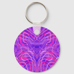 Lila psychedelisches Muster Schlüsselanhänger