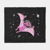 Lila PterodactylDinos im Weltraum Fleecedecke (Vorderseite (Horizontal))