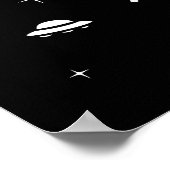 Lila PterodactylDinos im Weltraum Poster (Ecke)