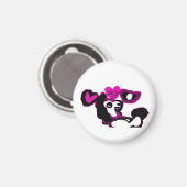 Lila Pudel Kunst Magnet (Vorderseite/Rückseite)