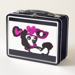 Lila Pudel Kunst Metall Brotdose