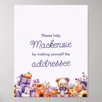 Lila Pumpkin Baby Duschvorrichtung Poster