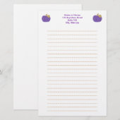 Lila Pumpkin-Gold-Leaf, Schreibwaren Briefpapier (Vorne/Hinten)