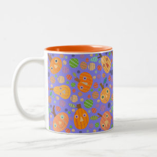 Lila Pumpkin-Parade-Tasse Zweifarbige Tasse