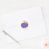 Lila Pumpkin Save the Date Hochzeitsaufkleber Runder Aufkleber (Umschlag)