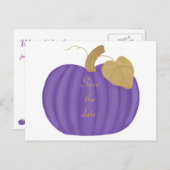 Lila Pumpkin Save the Date Postkarten für Hochzeit (Vorne/Hinten)