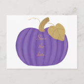 Lila Pumpkin Save the Date Postkarten für Hochzeit (Vorderseite)