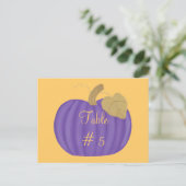 Lila Pumpkin-Tischnummer Postkarten (Stehend Vorderseite)
