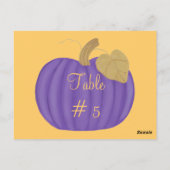 Lila Pumpkin-Tischnummer Postkarten (Rückseite)