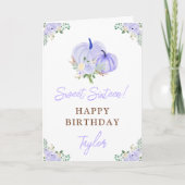 Lila Pumpkins Floral 16 . Geburtstag Geburtstag Karte (Vorderseite)