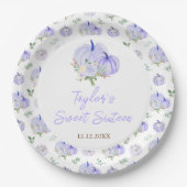 Lila Pumpkins Floral 16 . Geburtstag Pappteller (Vorderseite)