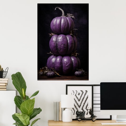 Lila Pumpkins gestapelt Poster (Heimbüro)