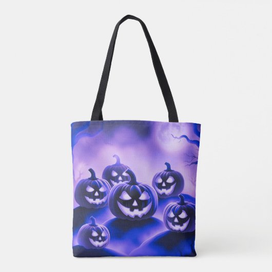 Lila Pumpkins Halloween Tasche (Rückseite)