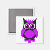 Lila Punk Owl Magnet (Vorderseite/Rückseite)